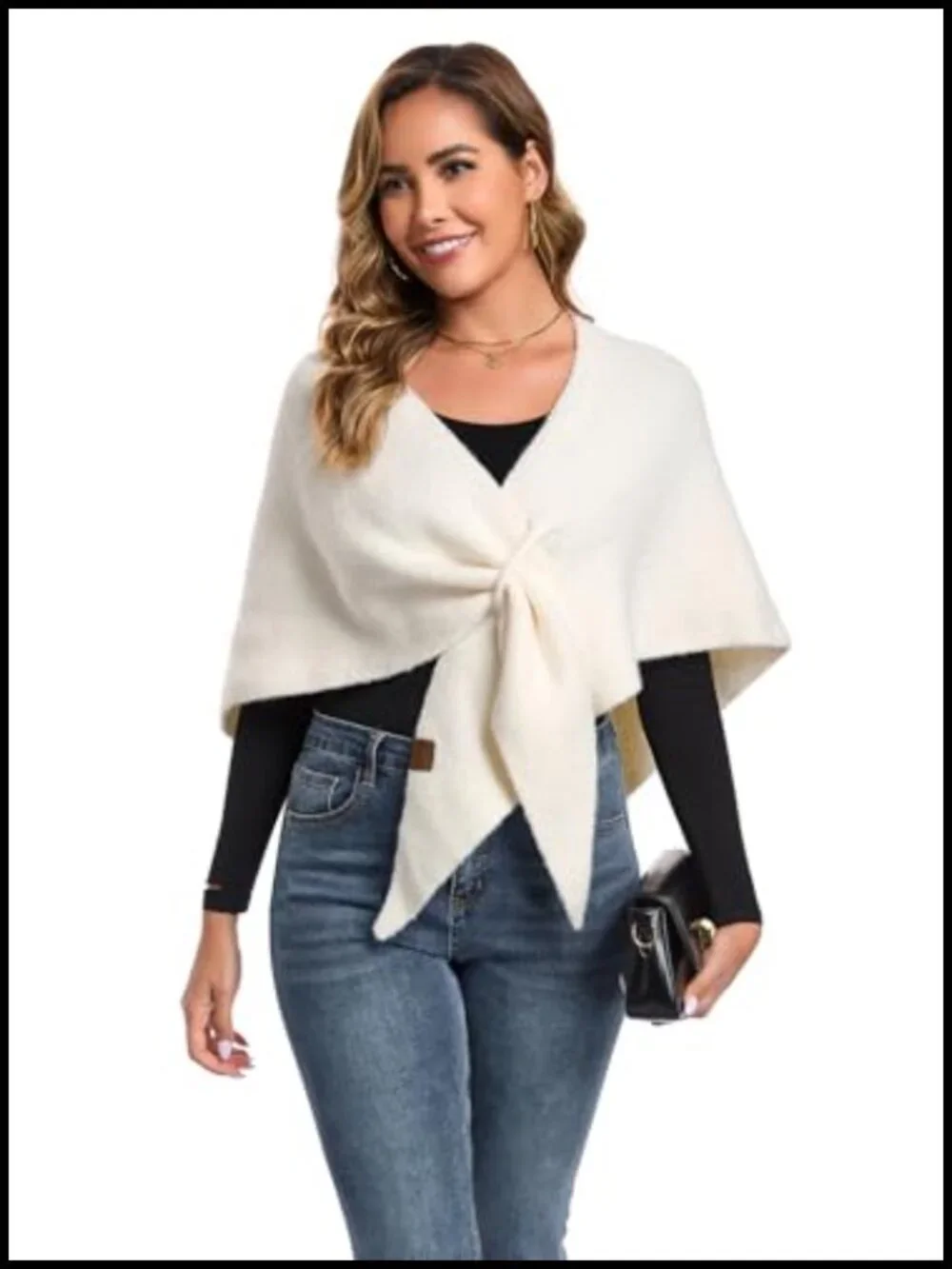 Women's Knit Pashmina Shawl Wrap Sweater Cardigan Cape Winter Shoulder Scarf